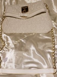 NWOT BETSEY JOHNSON White Quilted Purse